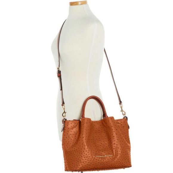 Dooney and Bourke Ostrich Large Barlow Bag - Caramel - Picture 12 of 13